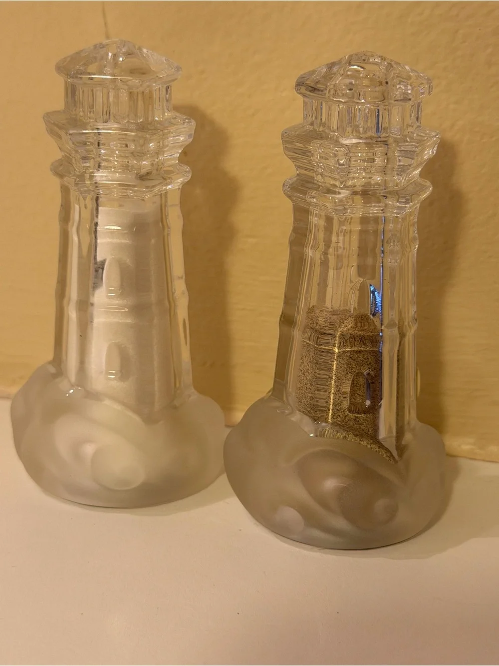 Lenox Clear Glass Salt and Pepper Shakers with Frosted Base
